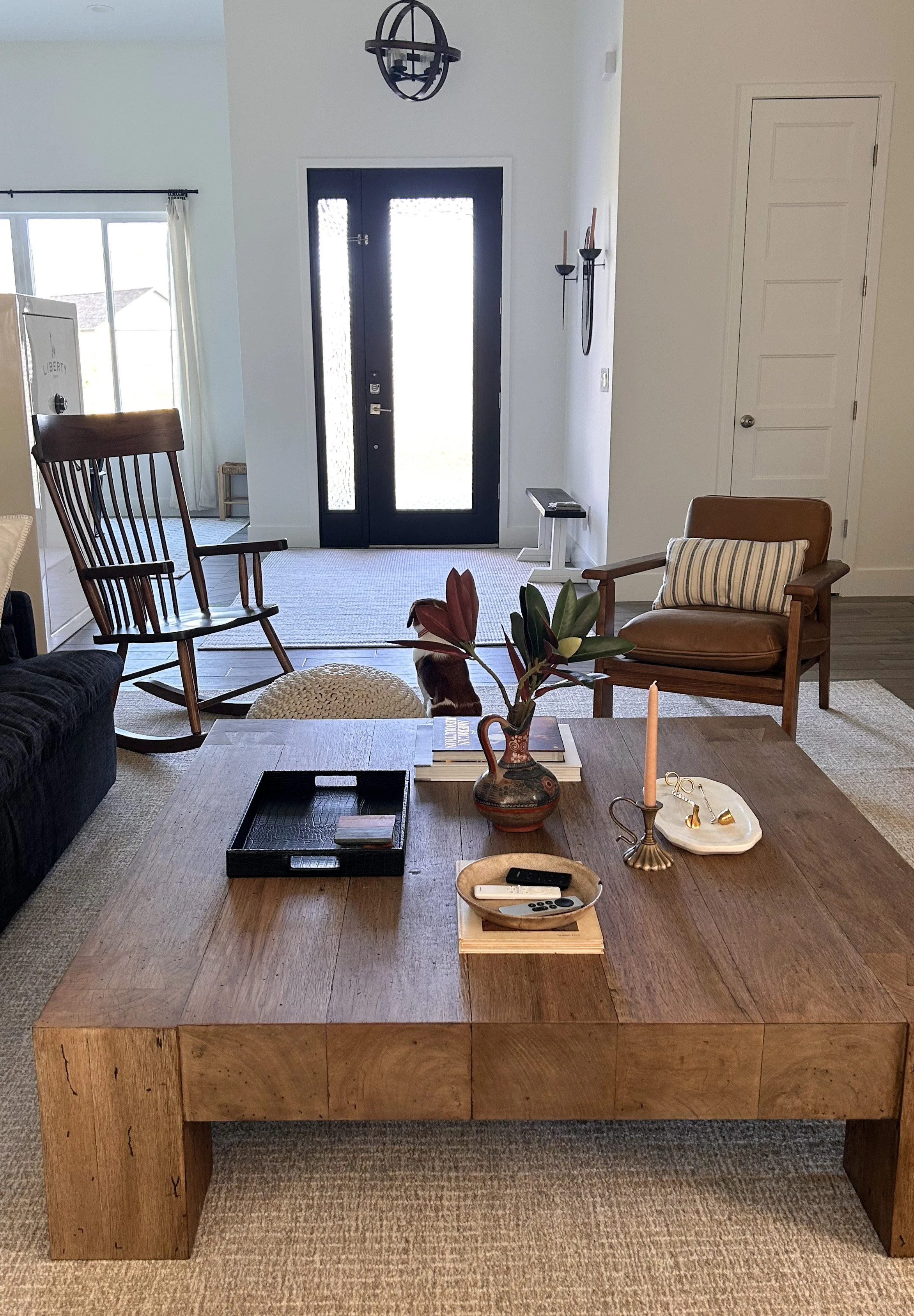 Living room with oversized square coffee table.JPEG