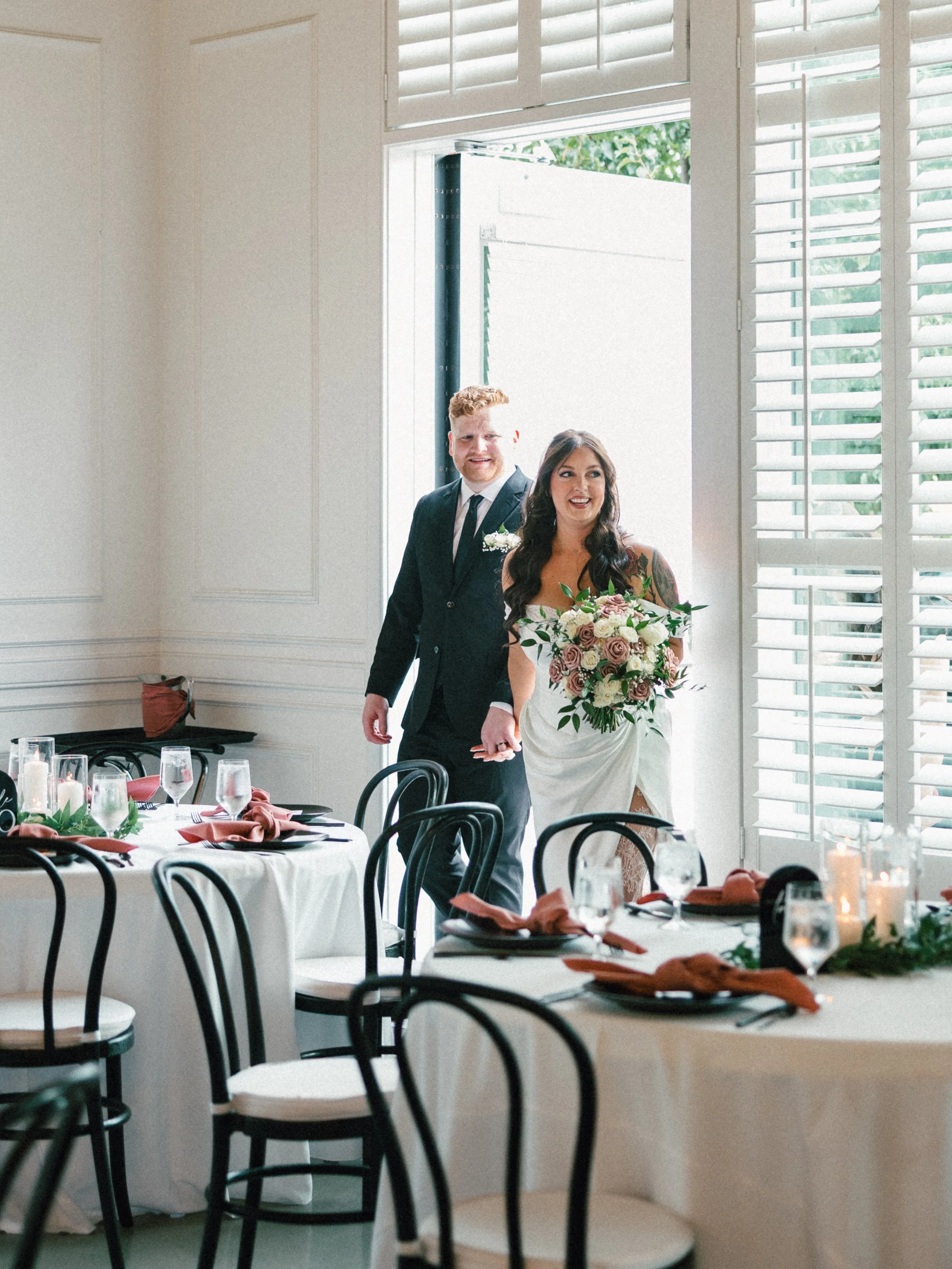 bride and groom room reveal