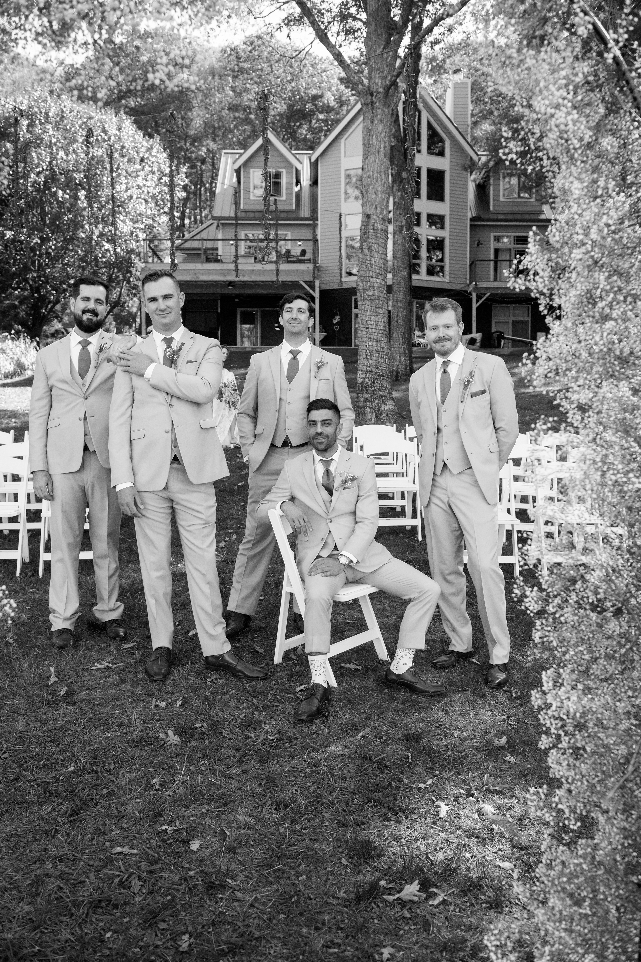 Photo of Groom and Groomsmen from a private estate wedding in Deep Creek, VA. By Rey Lopez Photo