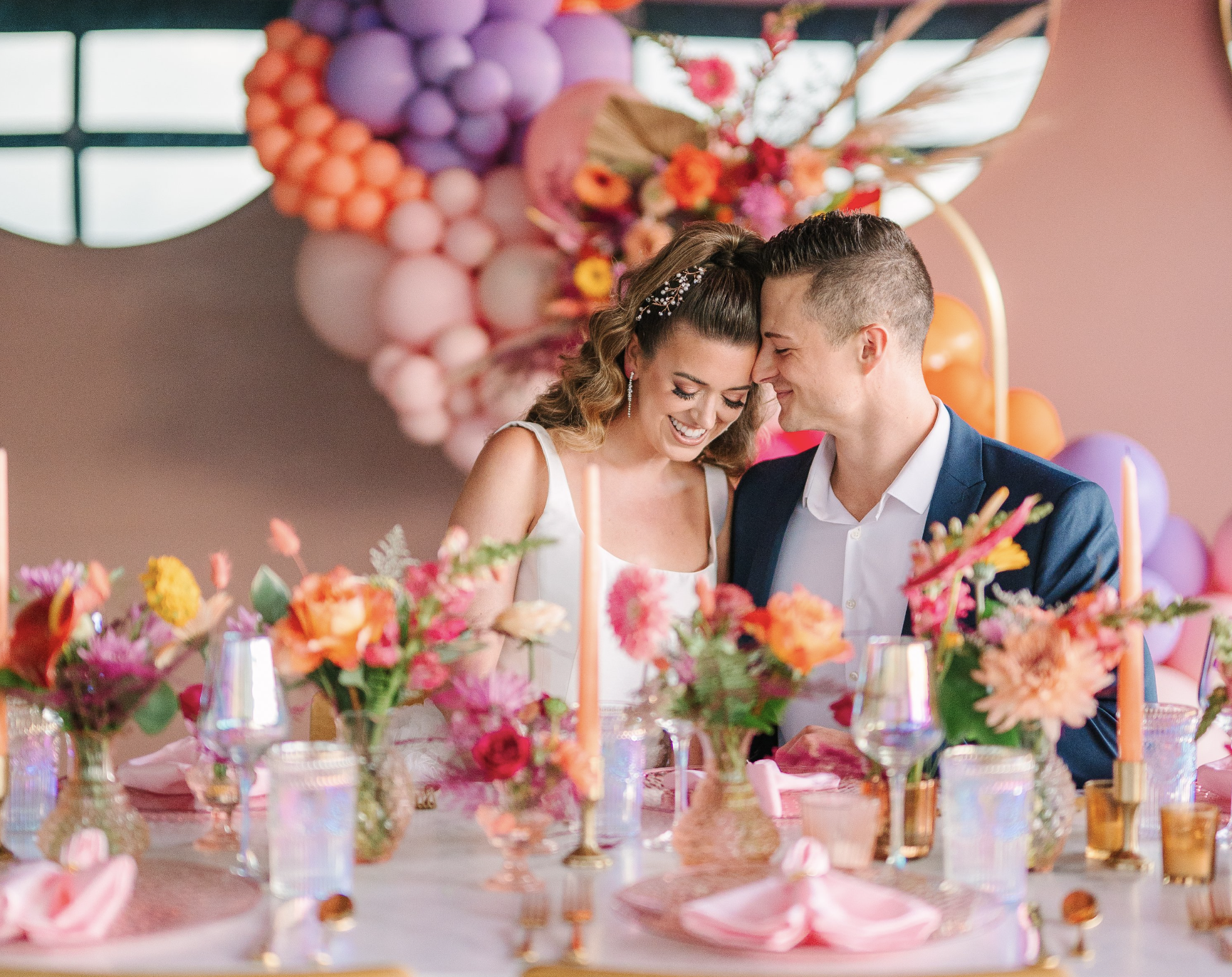 Image of an Over Eden styled shoot, created by Rachel of Lush Event. Co. featuring real couple at the real Over Eden venue.