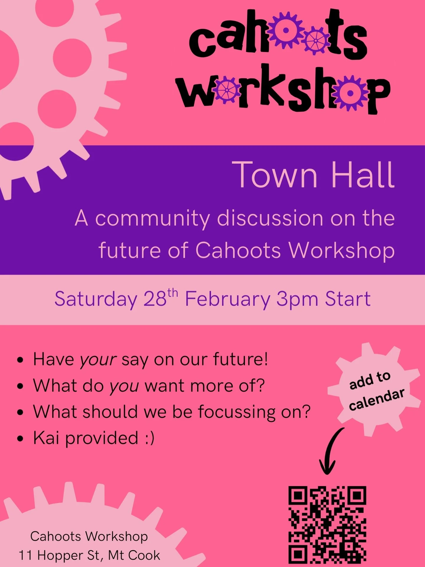 Don&rsquo;t forget our community town hall this afternoon!  Come along for a 3pm start to share your thoughts, ideas, feedback, and dreams!