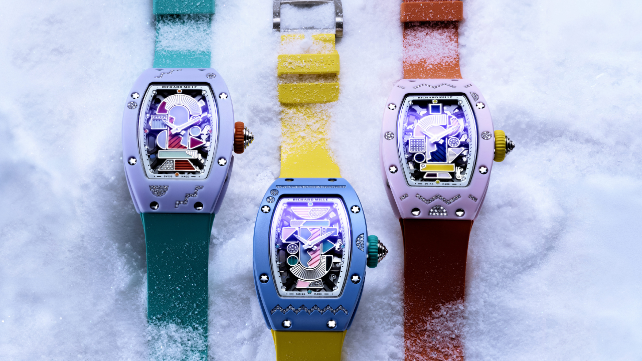 Richard Mille encerra a série RM 07-01 Coloured Ceramics com cravejamento e guilhochê