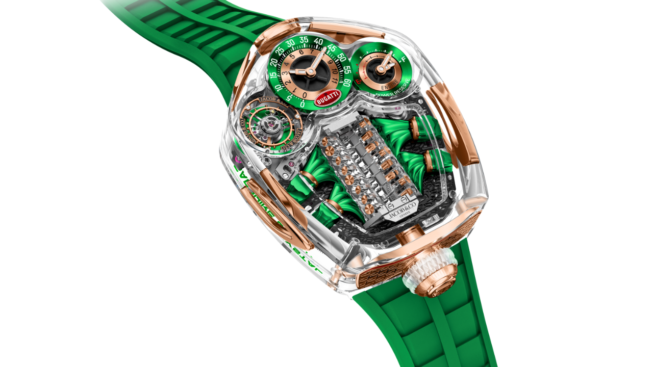 Jacob &amp; Co. Bugatti Tourbillon Sapphire Crystal: caixa inteira em safira, dois exemplares únicos