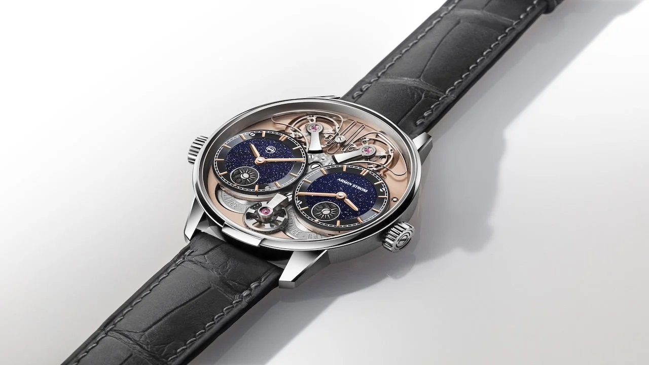 Armin Strom Dual Time GMT Resonance Aventurine: céu estrelado em vidro, dois fusos e dois balanceiros em ressonância