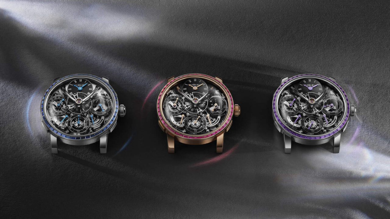 MB&amp;F LM Perpetual Chromatic Editions: rubis, safiras azuis e safiras roxas em 8 peças cada