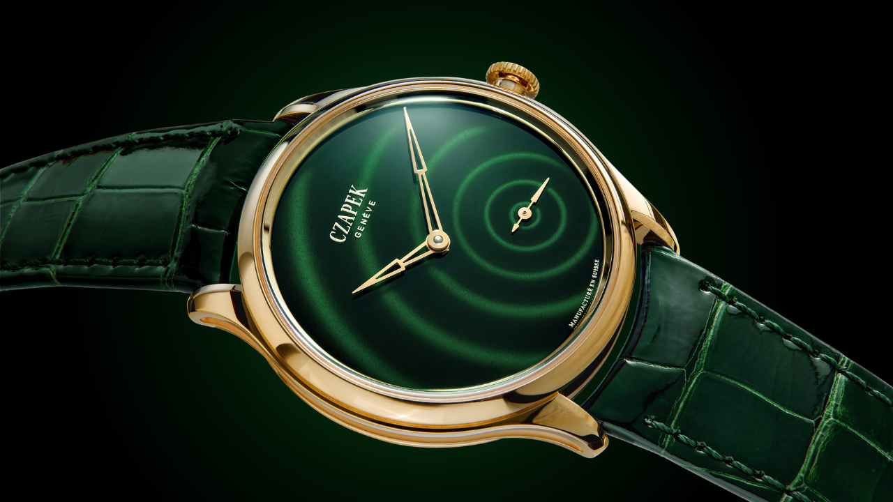 Czapek Promenade Goutte de Rosée: 25 peças de orvalho verde em Grand Feu enamel