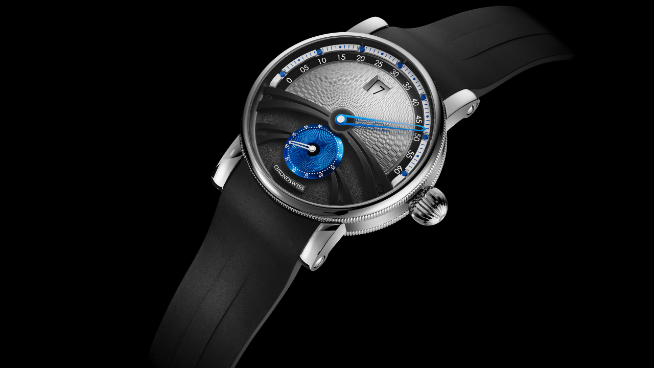 Chronoswiss Delphis Glacier: guilhochê manual, hora saltante e minutos retrógrados em 50 peças de titânio glacial