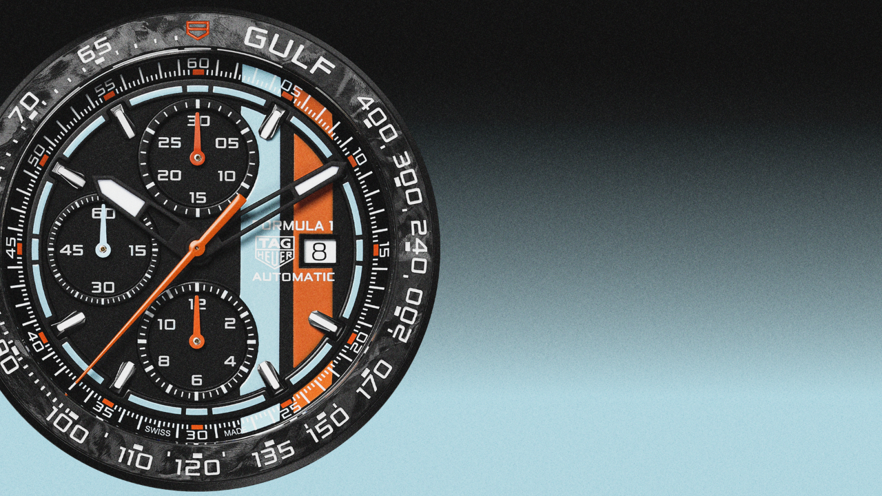 TAG Heuer Formula 1 Automatic Chronograph x Gulf: azul e laranja de Le Mans em titânio, carbono forjado e 1.000 peças