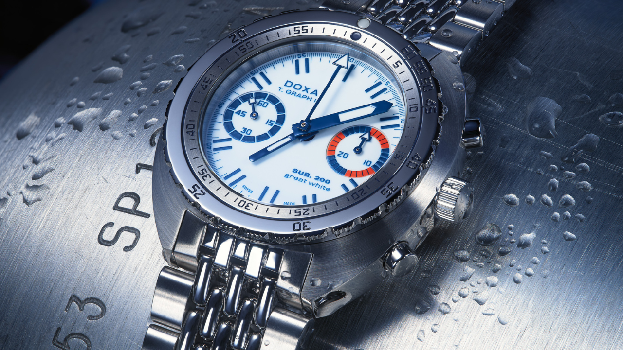 DOXA SUB T.Graph II "Great White" Topper Edition: 100 peças para os tubarões-brancos das Ilhas Farallon, mostrador totalmente luminescente e cronógrafo sem data