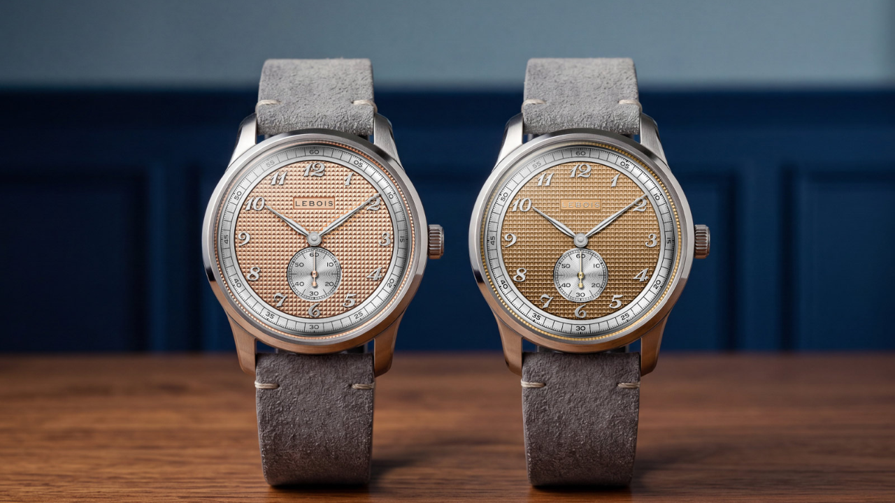 Lebois &amp; Co. Atelier Series: guilhochê clous de paris em ouro 24K e um stroopwafel gravado a laser no mostrador de um COSC, €5.500 e janela de compra de duas semanas