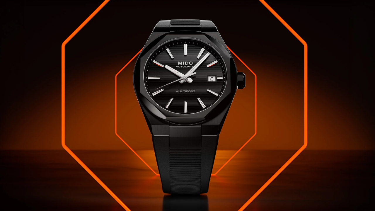 Mido Multifort 8 One Crown Black PVD: geometria octogonal toda em preto, Powermatic 80