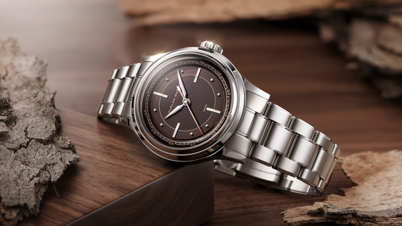 Furlan Marri Outback Songlines: o fundo hunter em 39 mm, Songlines aborígenes e ouro rosa sobre castanho profundo