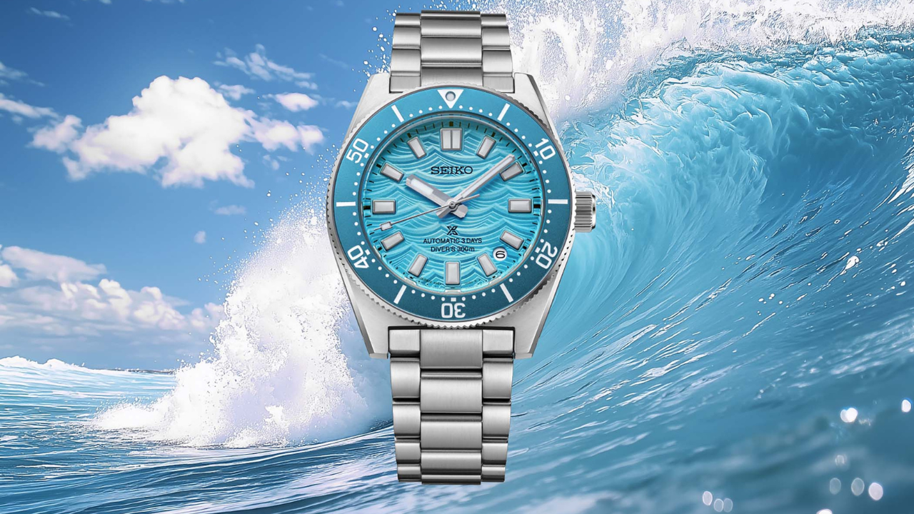 Seiko Prospex 1965 Heritage Diver HBC011: azul "Daytime" escolhido por votação global, padrão de ondas do 60º aniversário e 4.500 peças