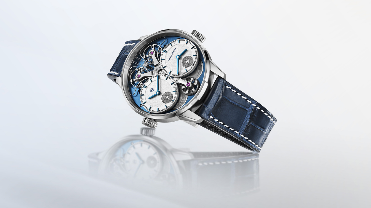 Armin Strom Dual Time GMT Resonance Manufacture Edition Blue: platina azul PVD, dois osciladores em ressonância e biseis polidos que brilham mais contra o azul profundo