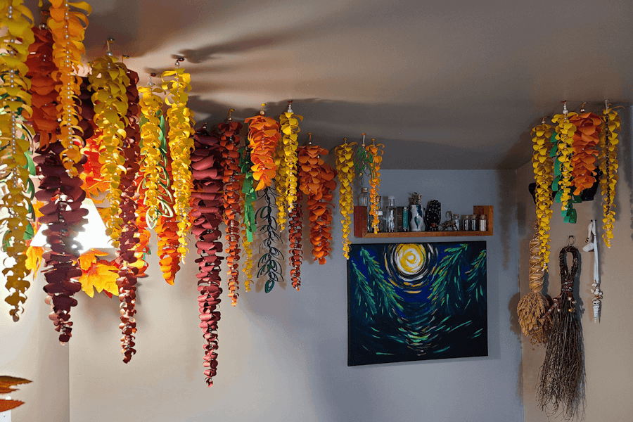 Wisteria, 2023 - Paper, beads, string