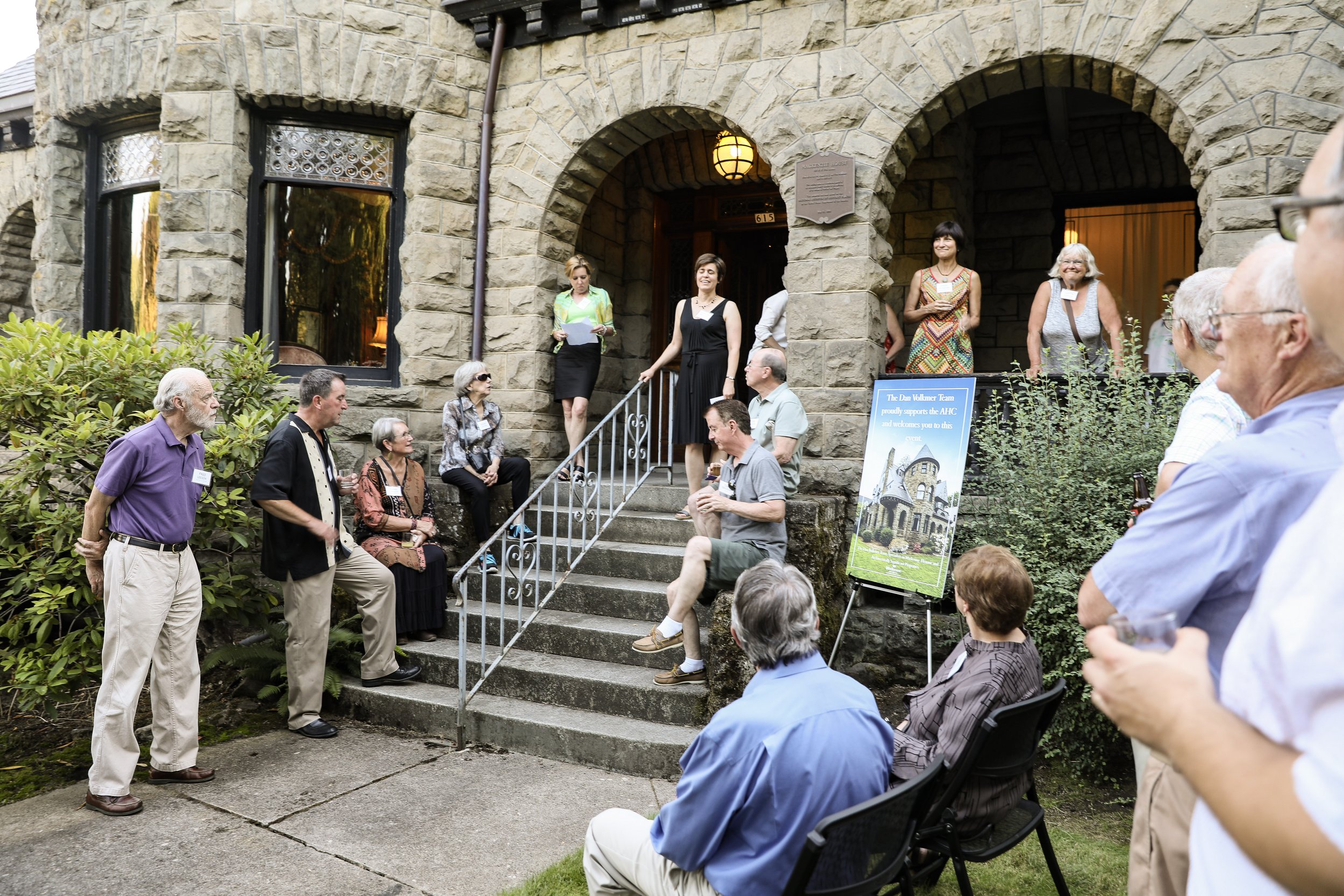 A tour group enjoying the exhibit and walking tour at the Architectural Heritage Center