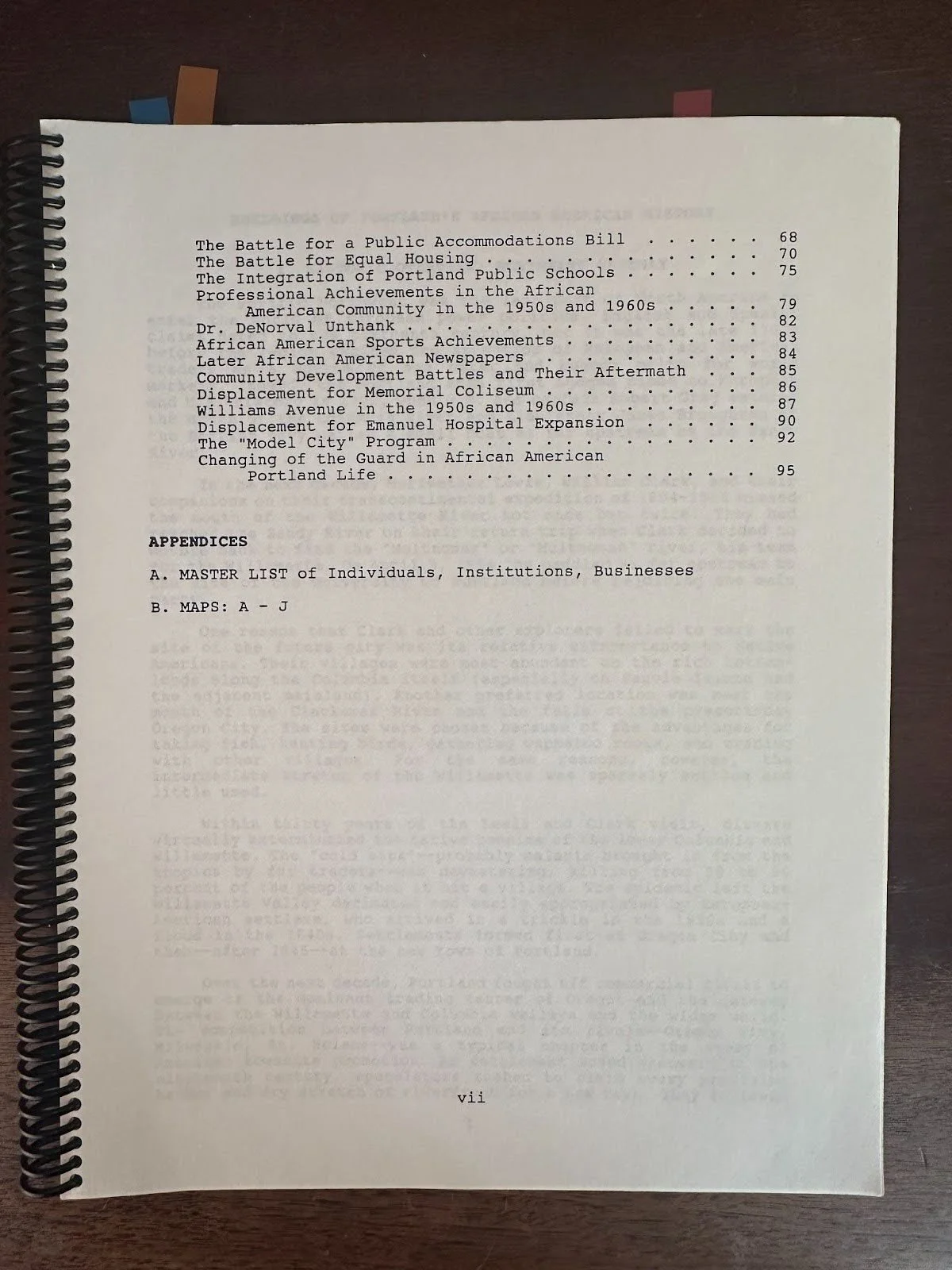 Cornerstones Table of Contents and its many subjects.