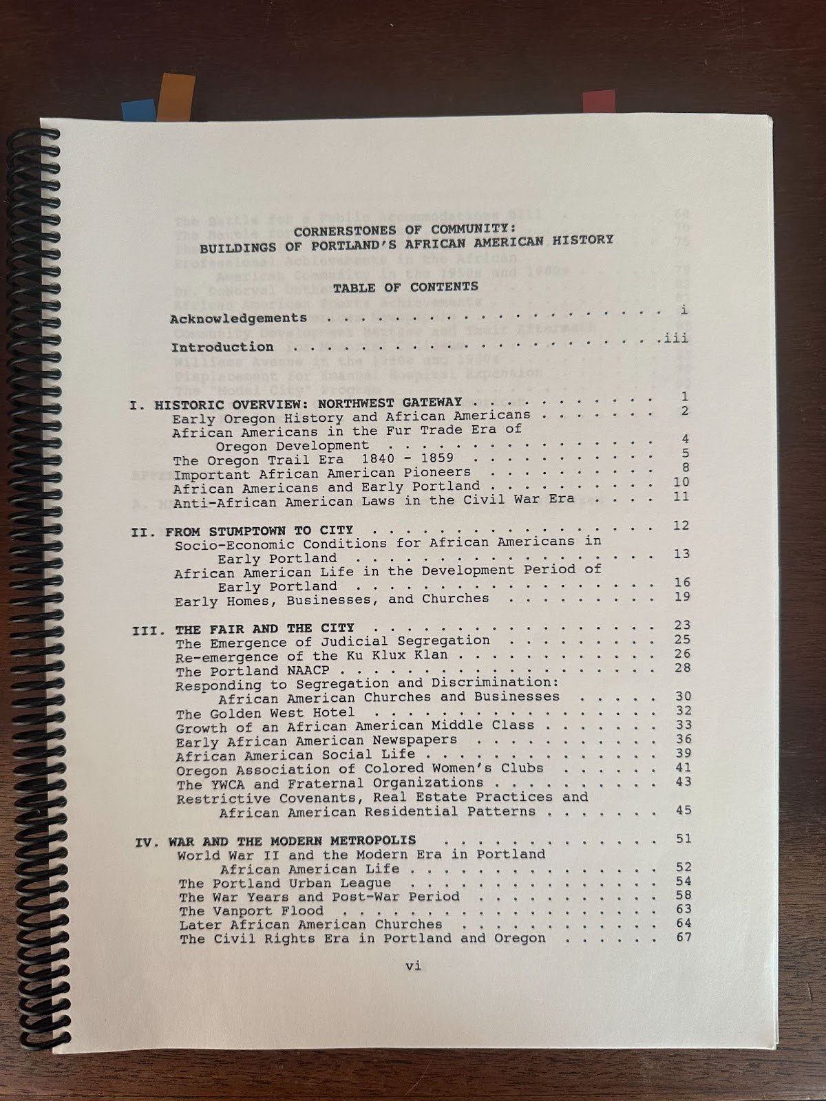 Cornerstones Table of Contents and its many subjects.