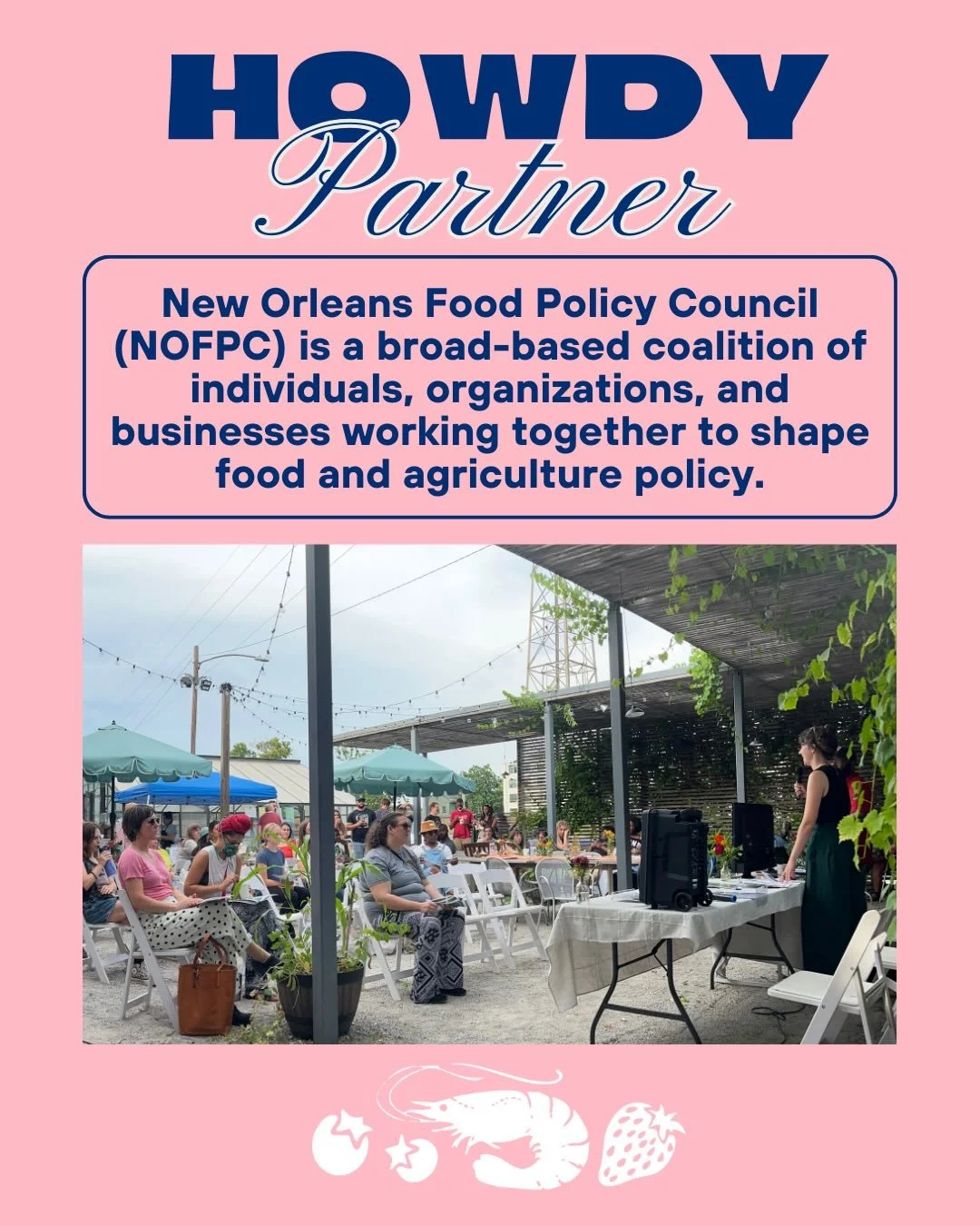 As a broad-based coalition, the New Orleans Food Policy Council is proud to work alongside partners who turn collaboration into real change.

We&rsquo;re grateful for partners that each bring research, lived experience, and deep care for equity into 