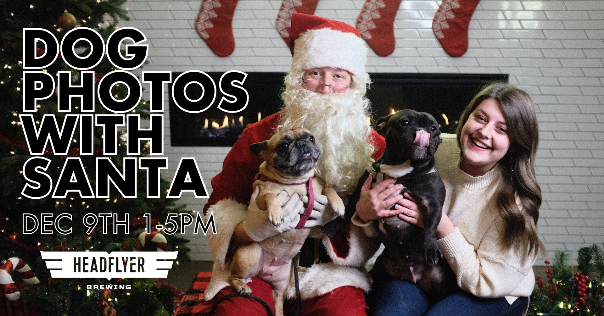 Dog Photos with Santa at HeadFlyer Brewing