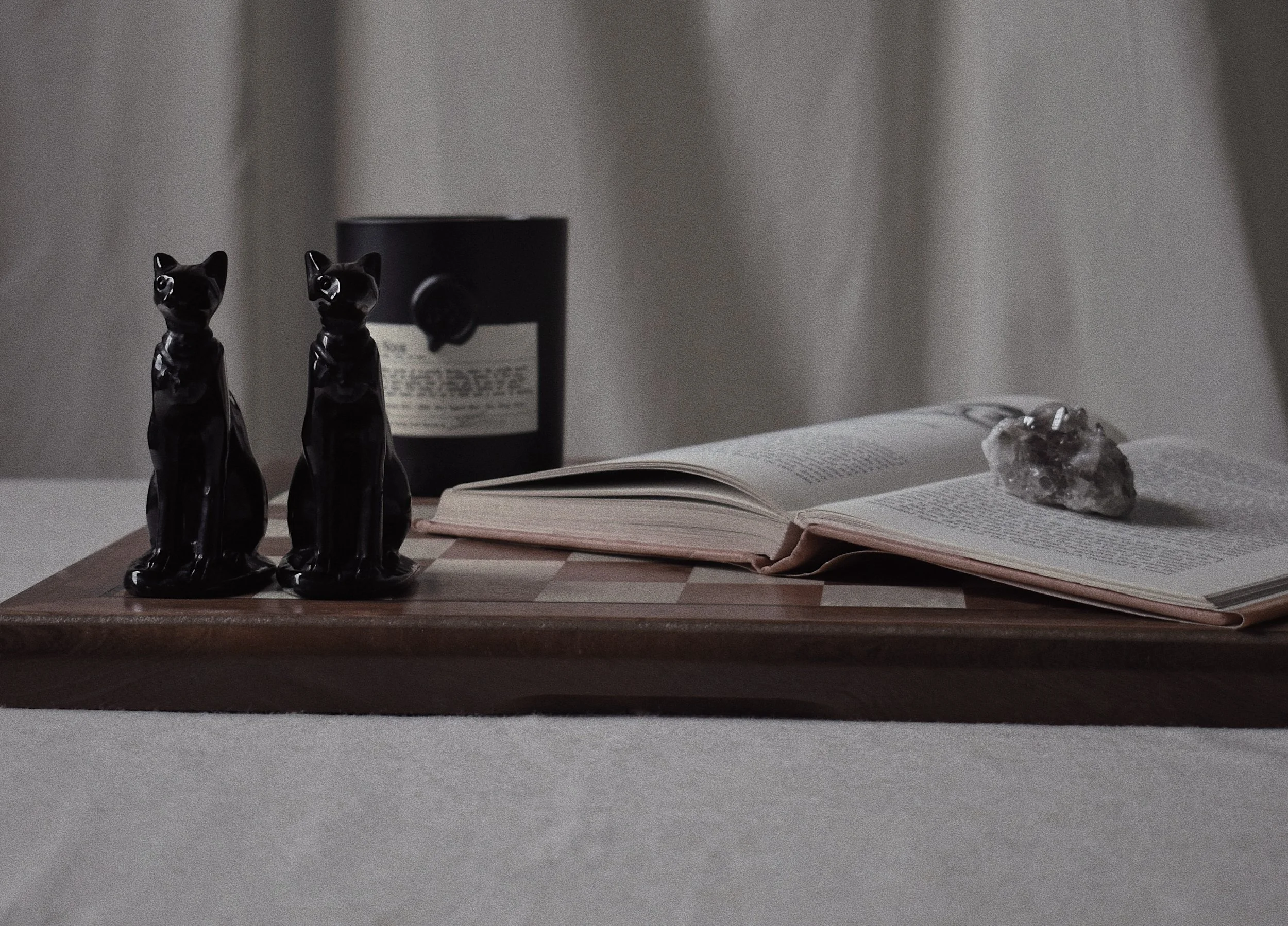 Obsidian-Black Cat-Bastet-Statuette-Protection Amulet-Lucky Charm-Witchcraft-Alternative Home Decor-Chessboard-Witchy 2.jpg