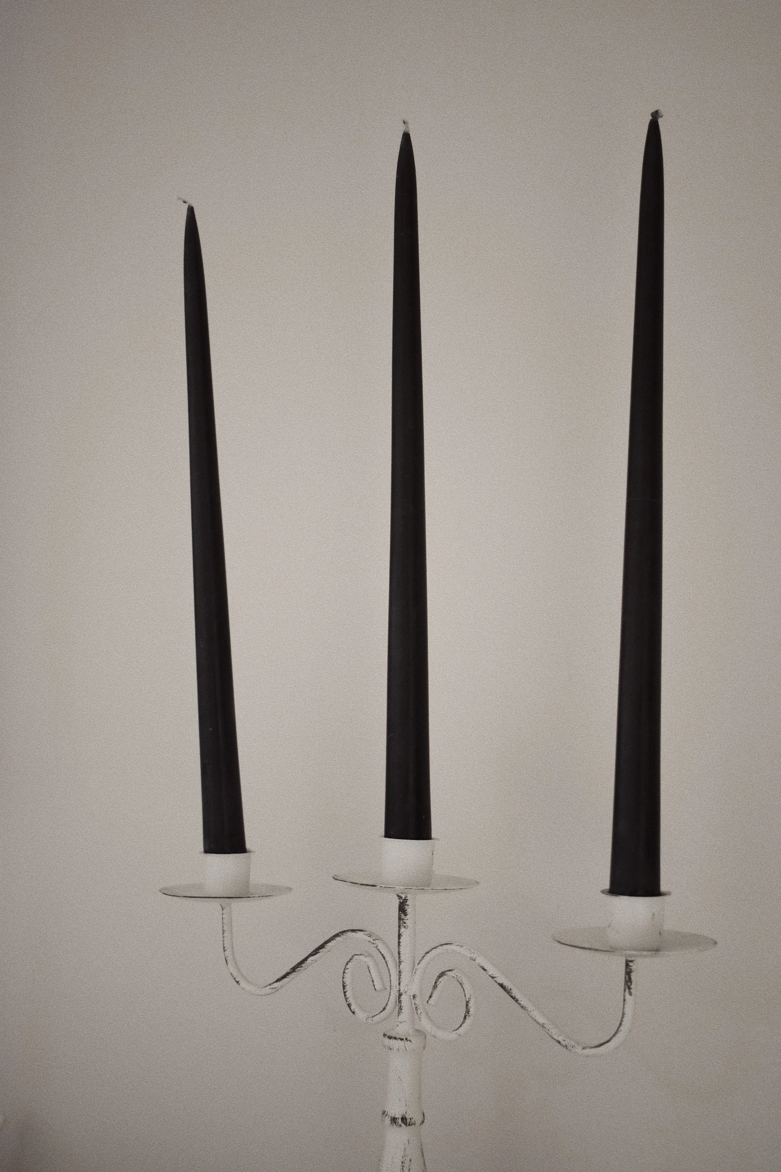 Venus in Scorpio-Gothic-Homewares-Home Decor-Black Tapered Dinner Candles.JPG