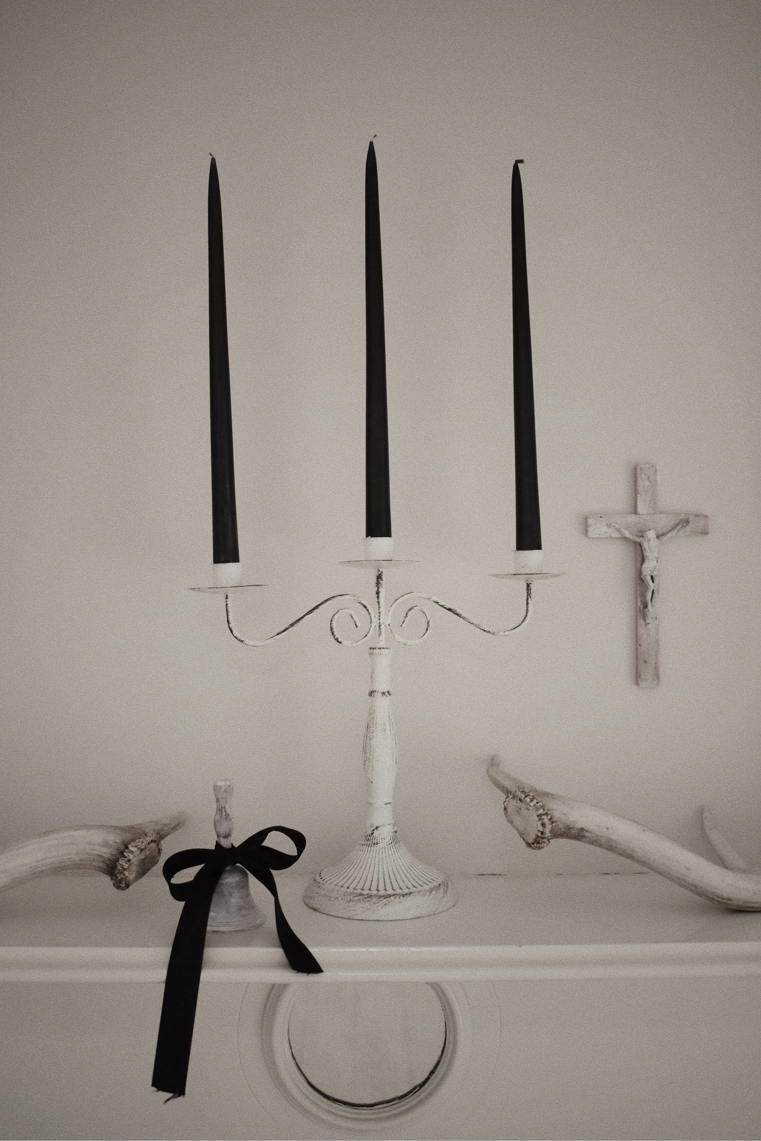 Venus in Scorpio-Gothic Western-Dark Rustic-Homewares-Home Decor-Black Tapered Dinner Candles-Festive Styling-Interiors 2.JPG