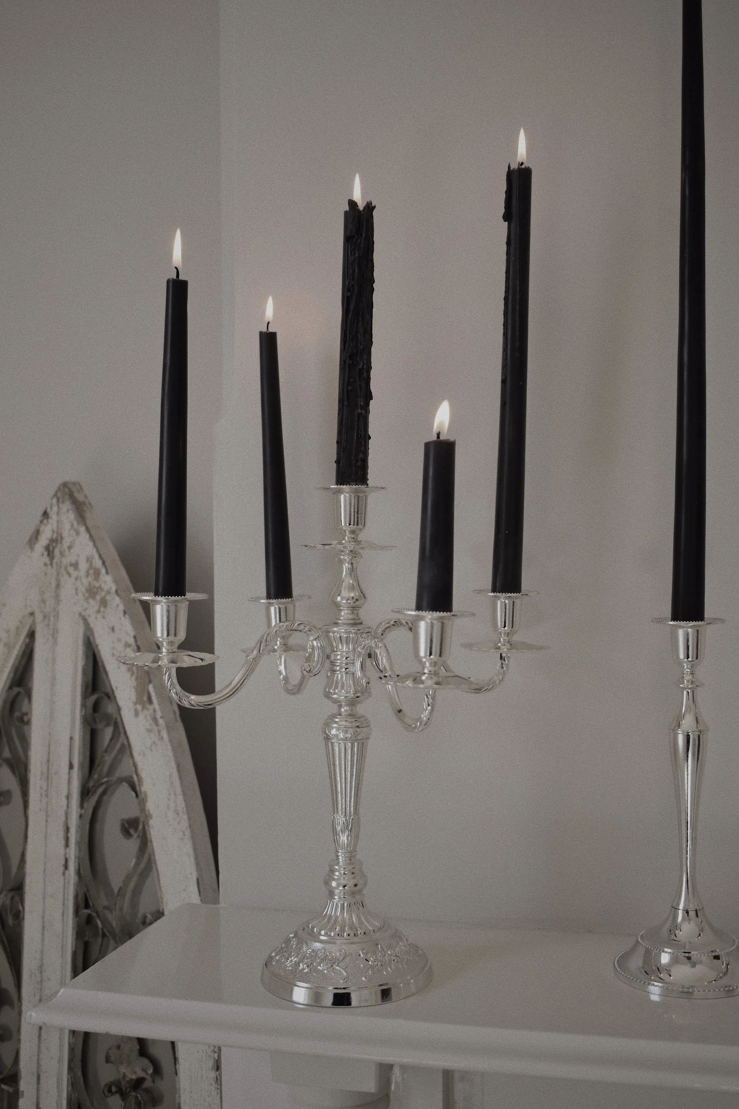 "Charlotte" Ornate Silver Candelabrum – 5-arm