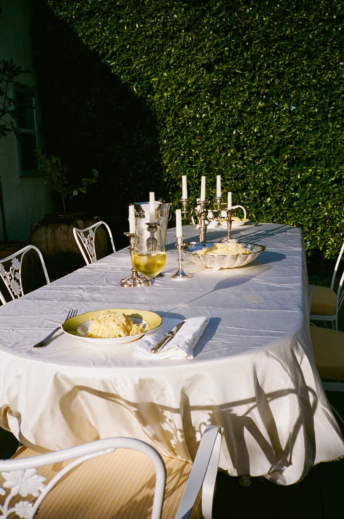 Pasta Al Limone in the Garden