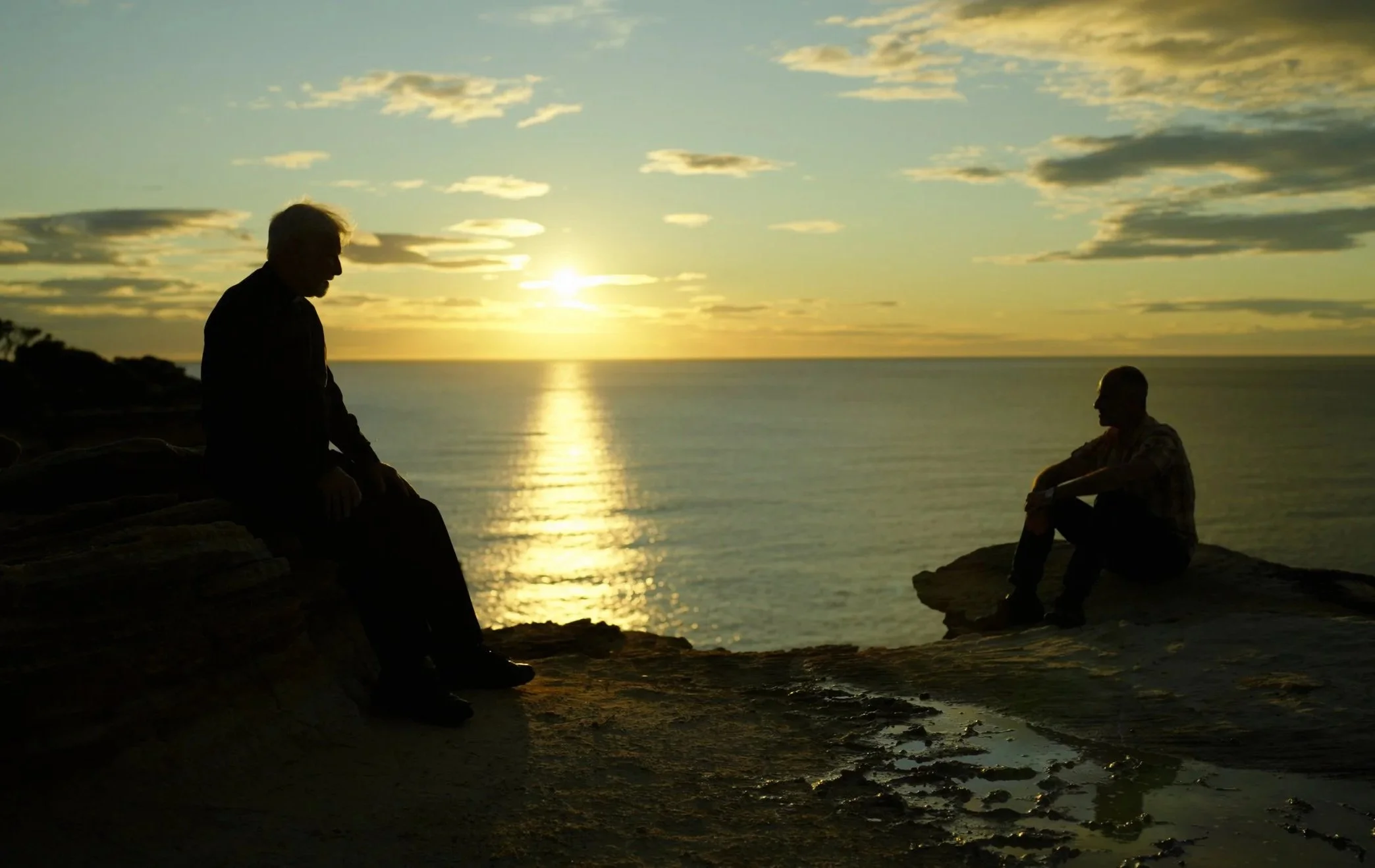Cinematic sunset scene from short film filmed by cinematographer in Sydney with strong storytelling composition