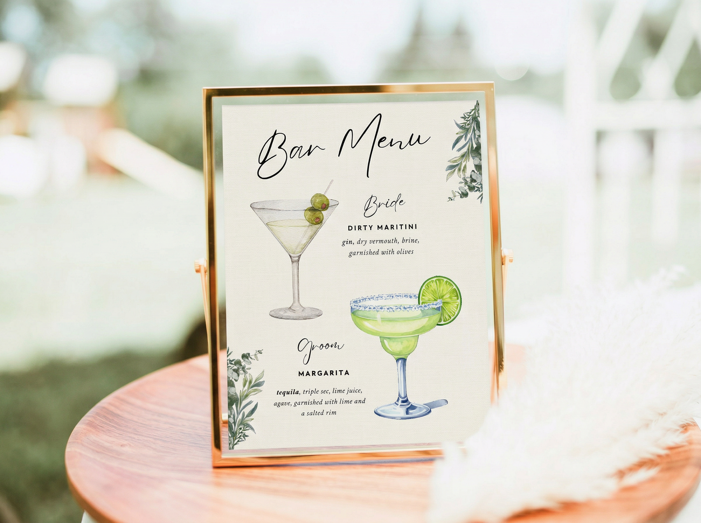 Bar Menu (8.5 x 11 in)