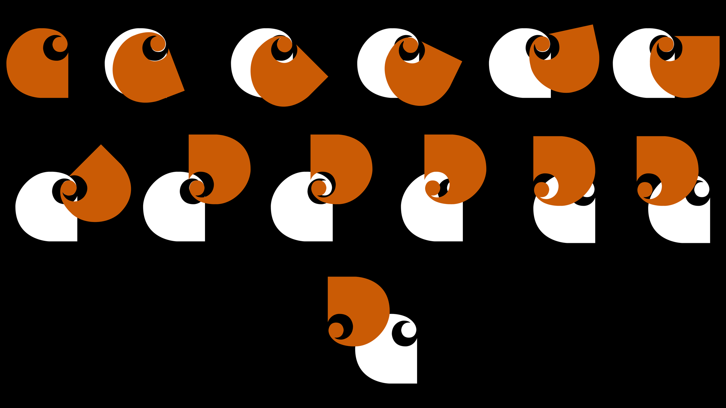 Mid Fidelity Logo Animation Story Board (Dark Background)