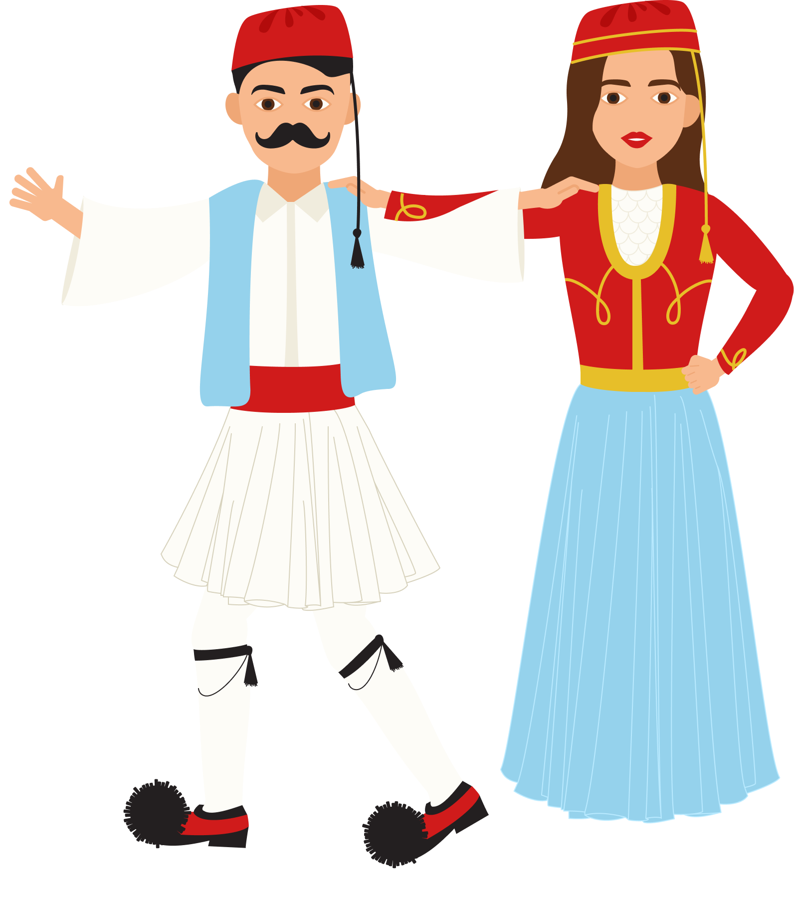 Minimal Traditional Greek Dancers