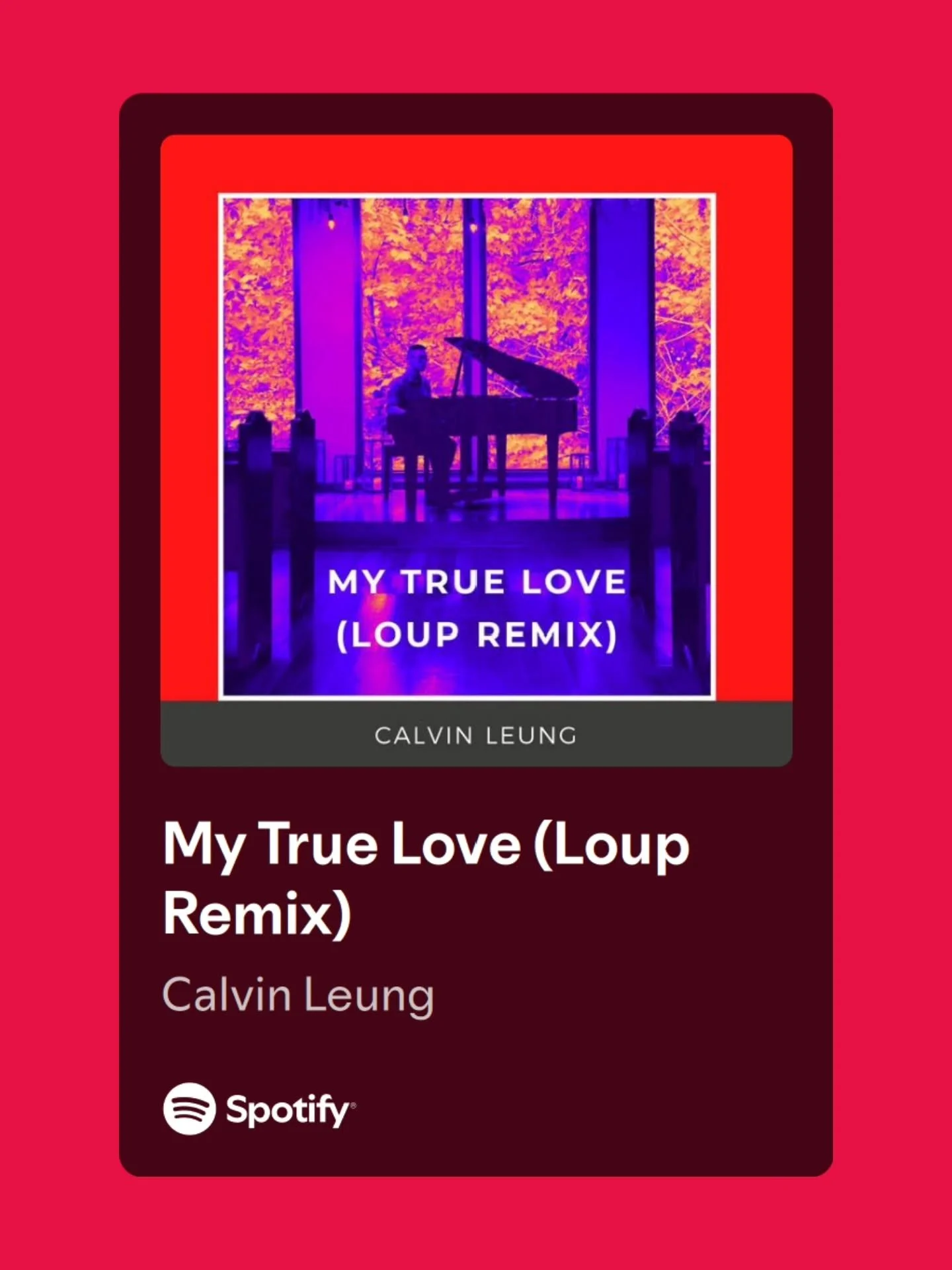 💥 OFFICIALLY RELEASED: "My True Love (Loup Remix)" is out now!!

This is my first ever remix and I&rsquo;m so excited to share it with the world.

After tens of thousands of music lovers streamed my original "My True Love" pian