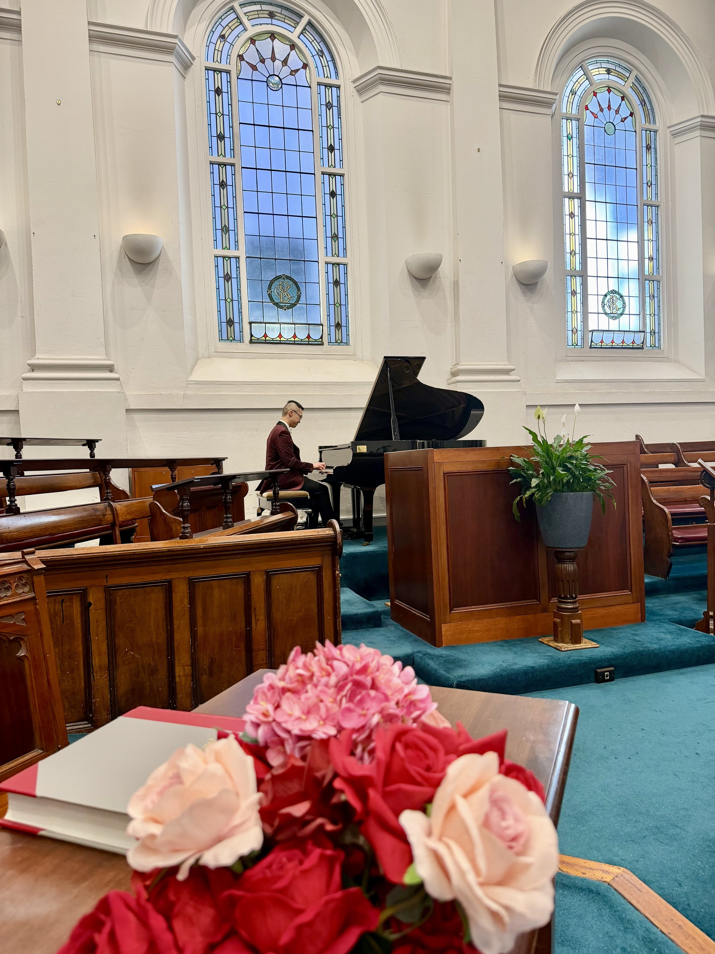 Australian Pianist Calvin Leung performs at a church