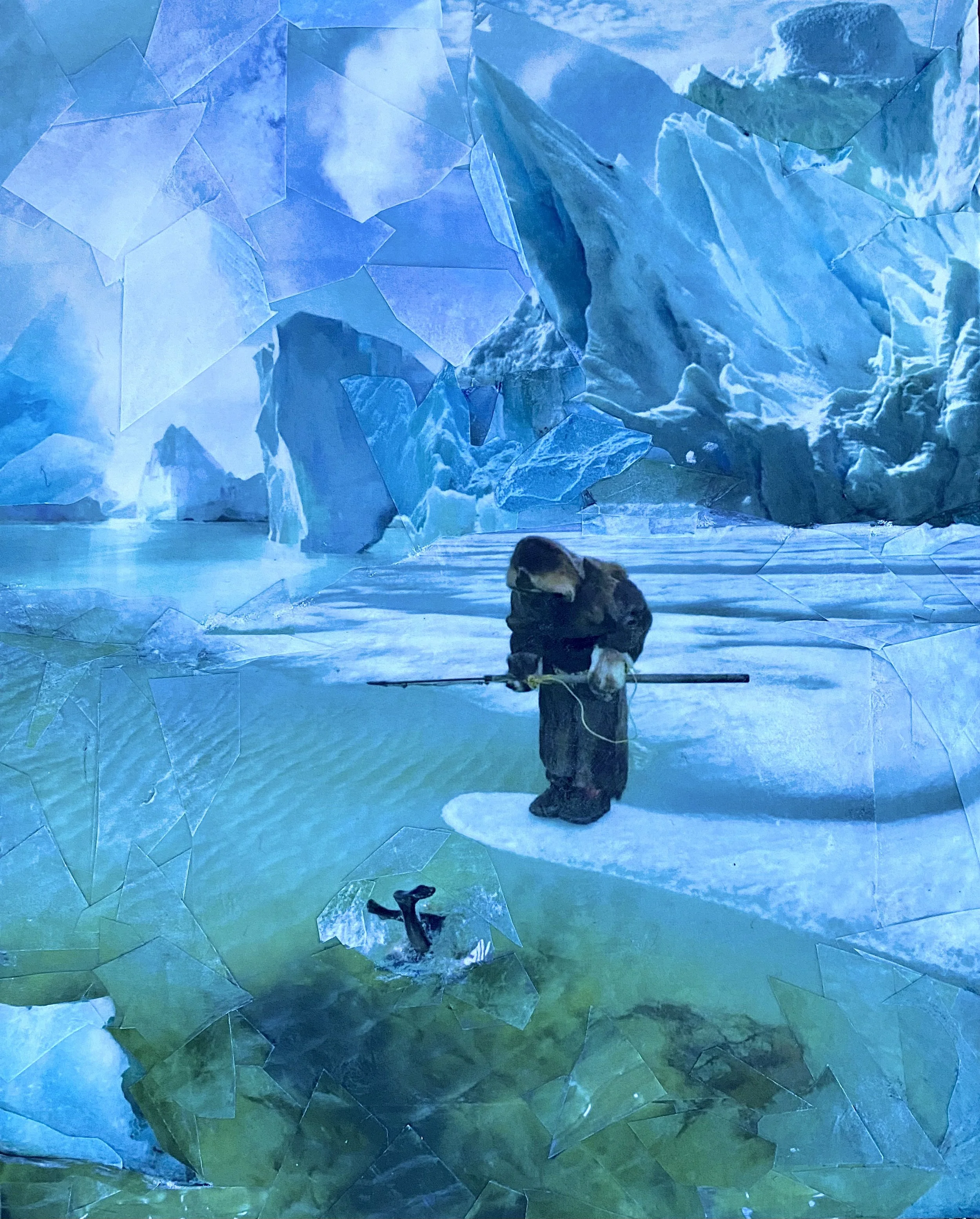 Cold Hearted, 10"x 8", Paper Collage on Panel, 2023.  $250