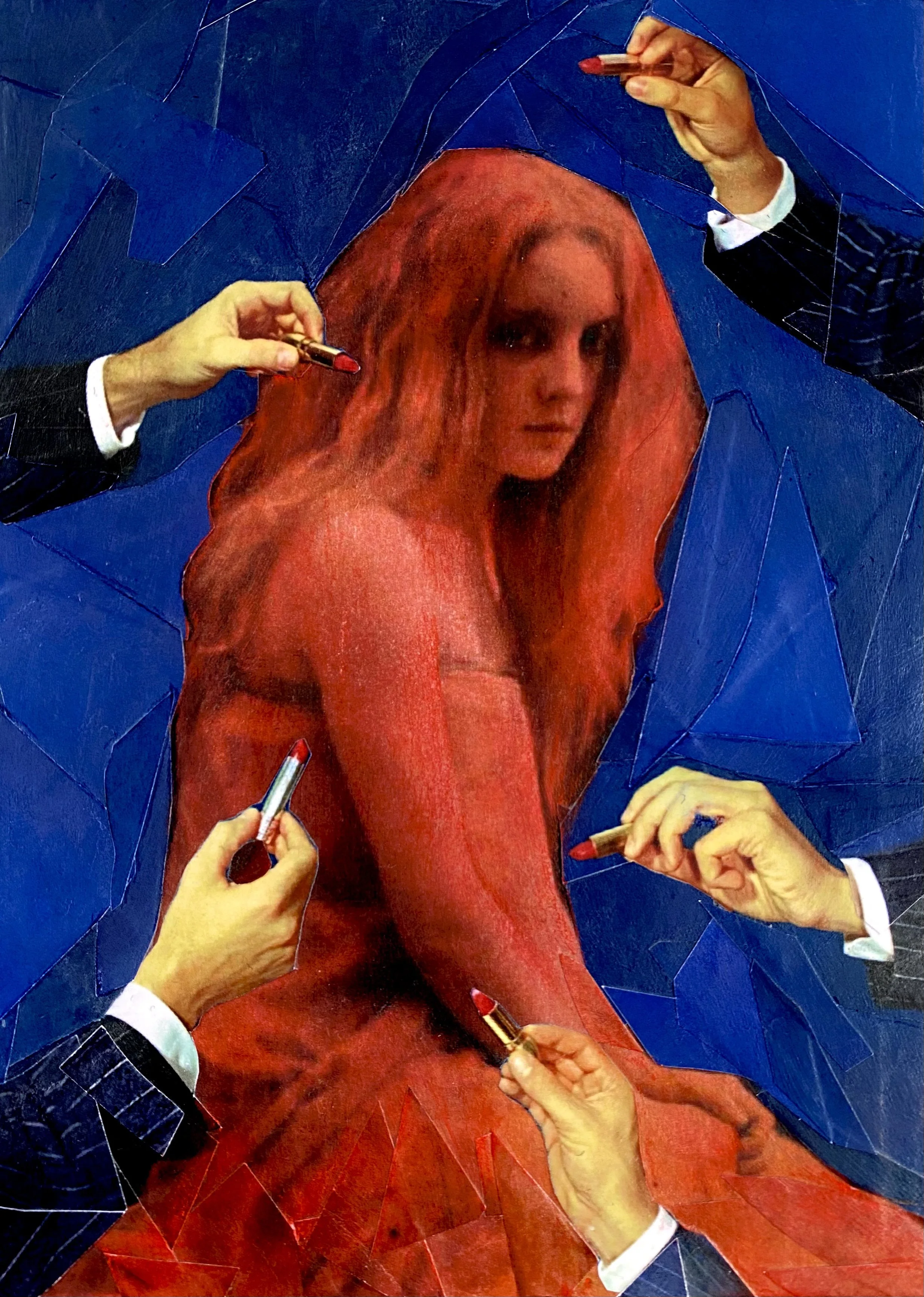 Makeover, 7"x 5", Paper Collage on Panel, 2021.  $200