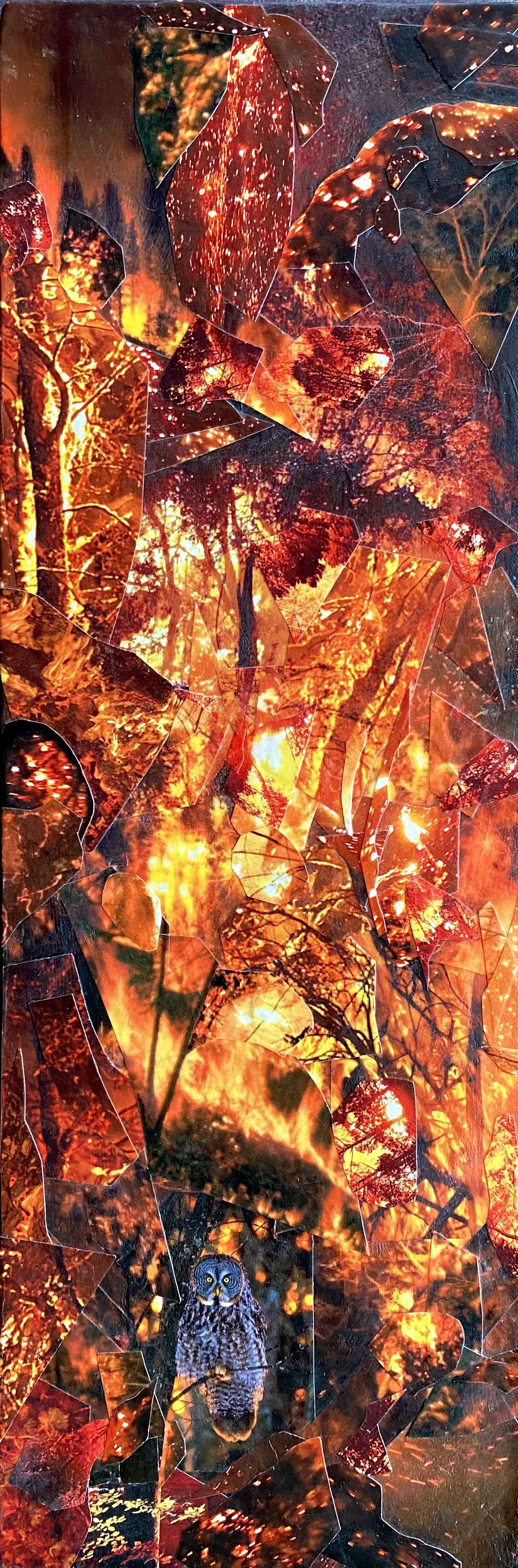 Allegory of Anxiety, 12"x 4", Paper Collage on Panel, 2019.  $300