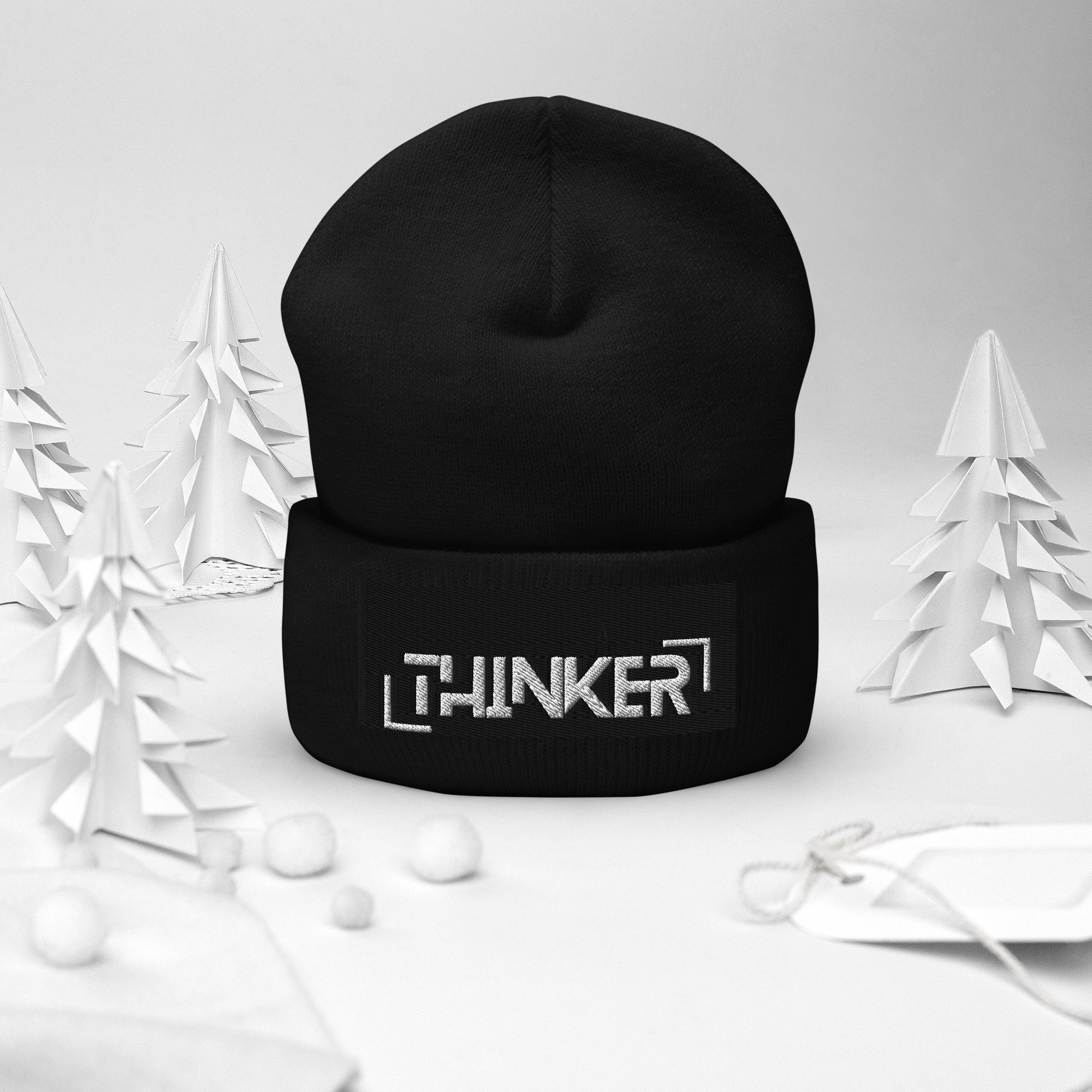 Thinker Cuffed Beanie White