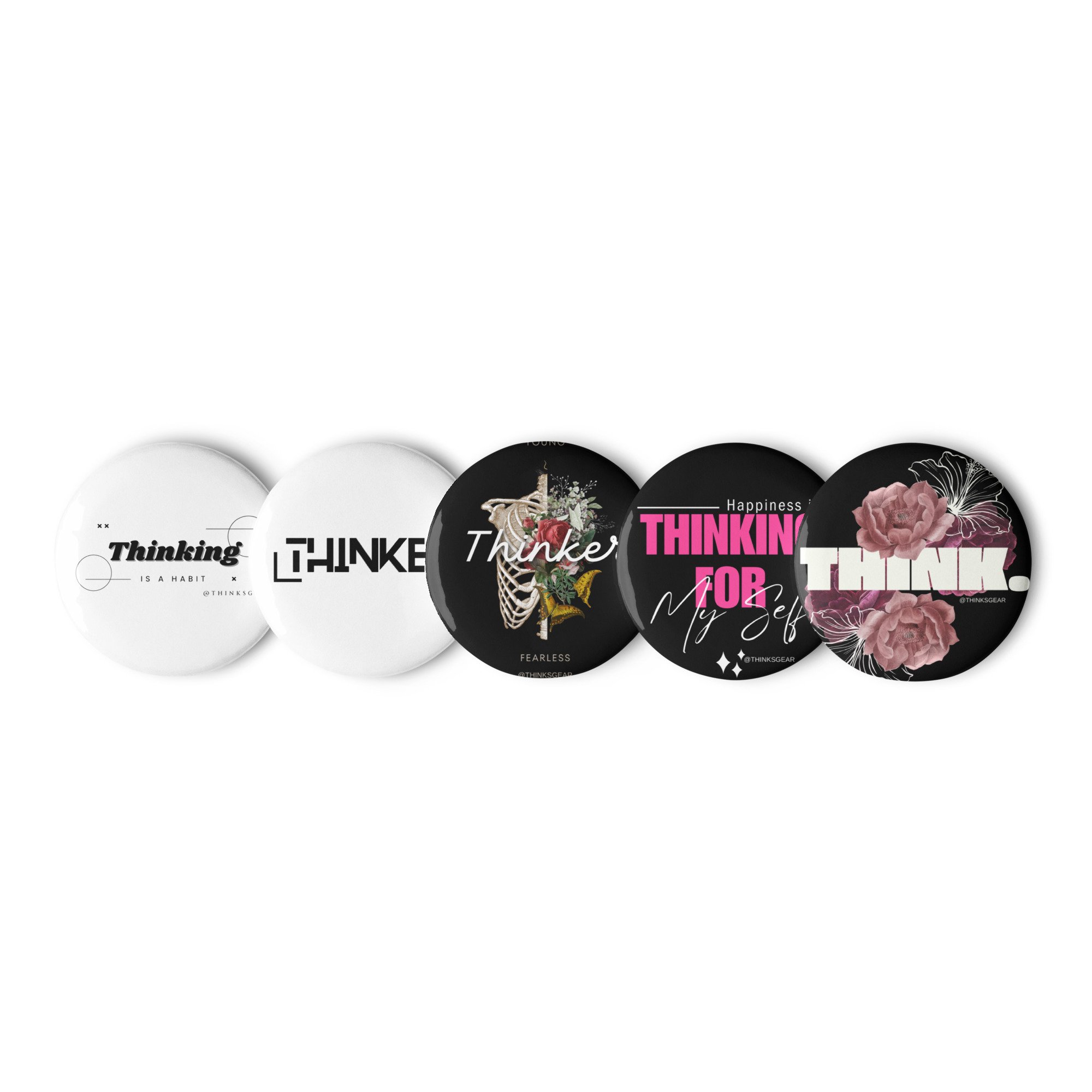 Thinker Set of pin buttons