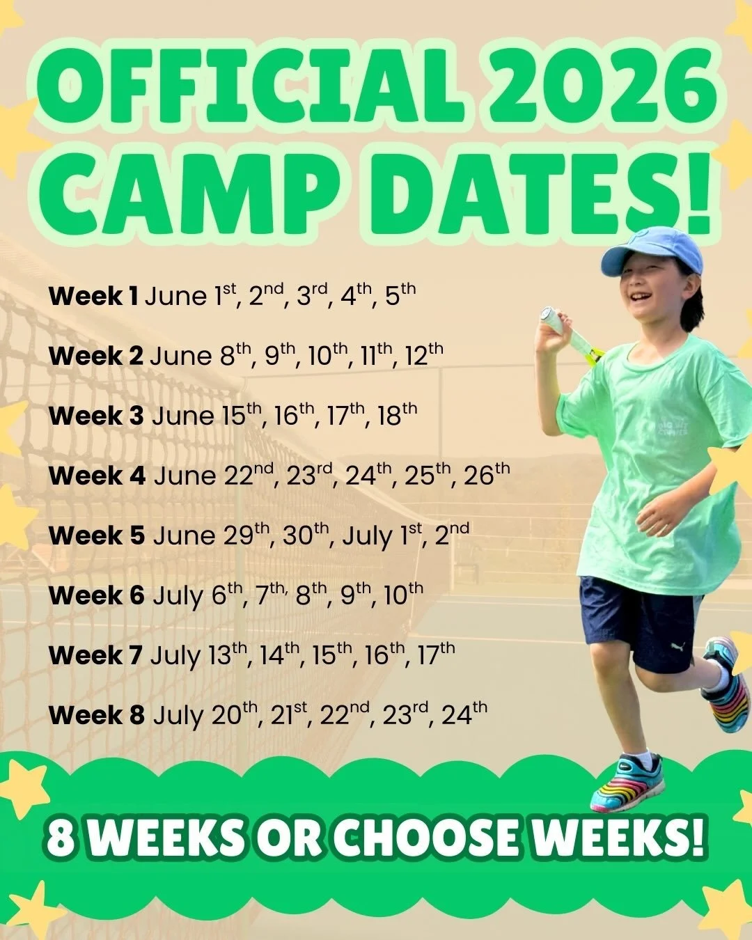 get ready&hellip;the most ✨SPECTACULAR✨8️⃣weeks of summer ahead!!!🎾✏️💚☀️ register for all 8 weeks of camp or select the weeks that best work for you 🫵🏼

summer camp registration opening soon‼️😱🤗

#bighitacademy #summercamps #summercamp #kidscam
