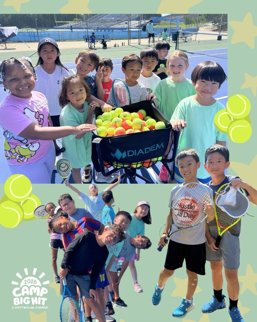 tennis time = footwork, ground strokes, drills, games &amp; the friendliest competition🧡☀️🎾🤝🏼

big hit summer camp 2026 registration is OPEN and CURRENTLY ENROLLING!!!!