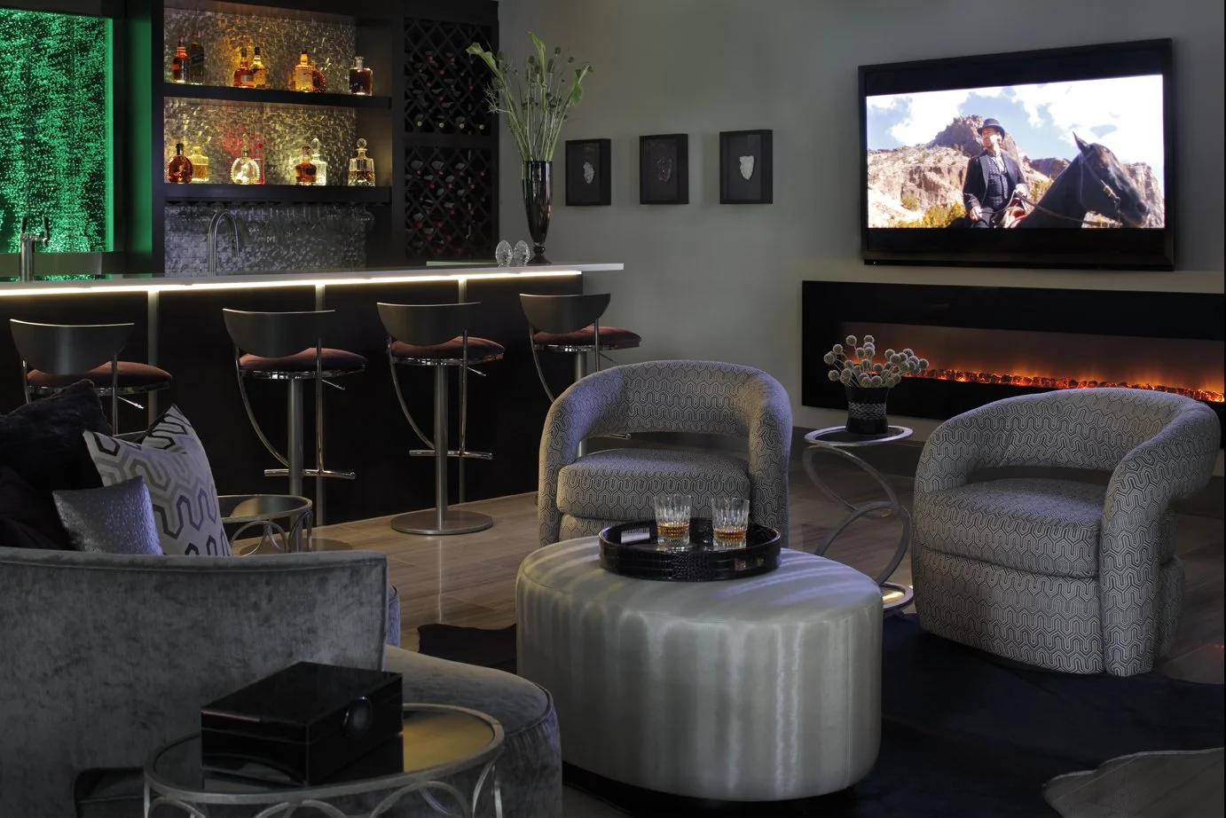 Minhnuyet Hardy - Sophisticated Man Cave Basement