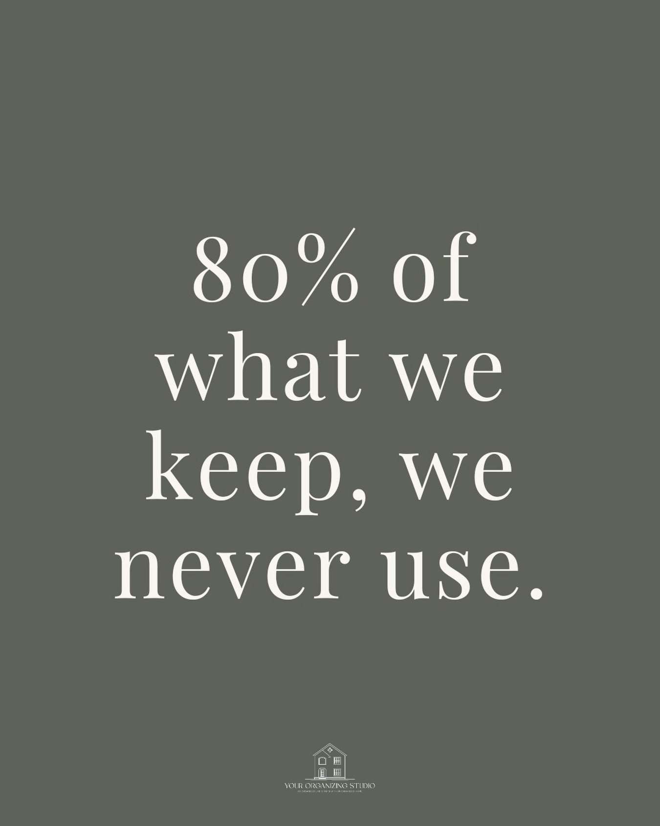 Before you buy that new item, or decide to hold onto something you haven&rsquo;t used in years, remember this: most of us only use about 20% of what we own. 🤍 Decluttering can feel emotional, and that&rsquo;s okay. At Your Organizing Studio, we walk