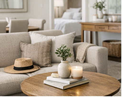 guest ready vacation rental living room