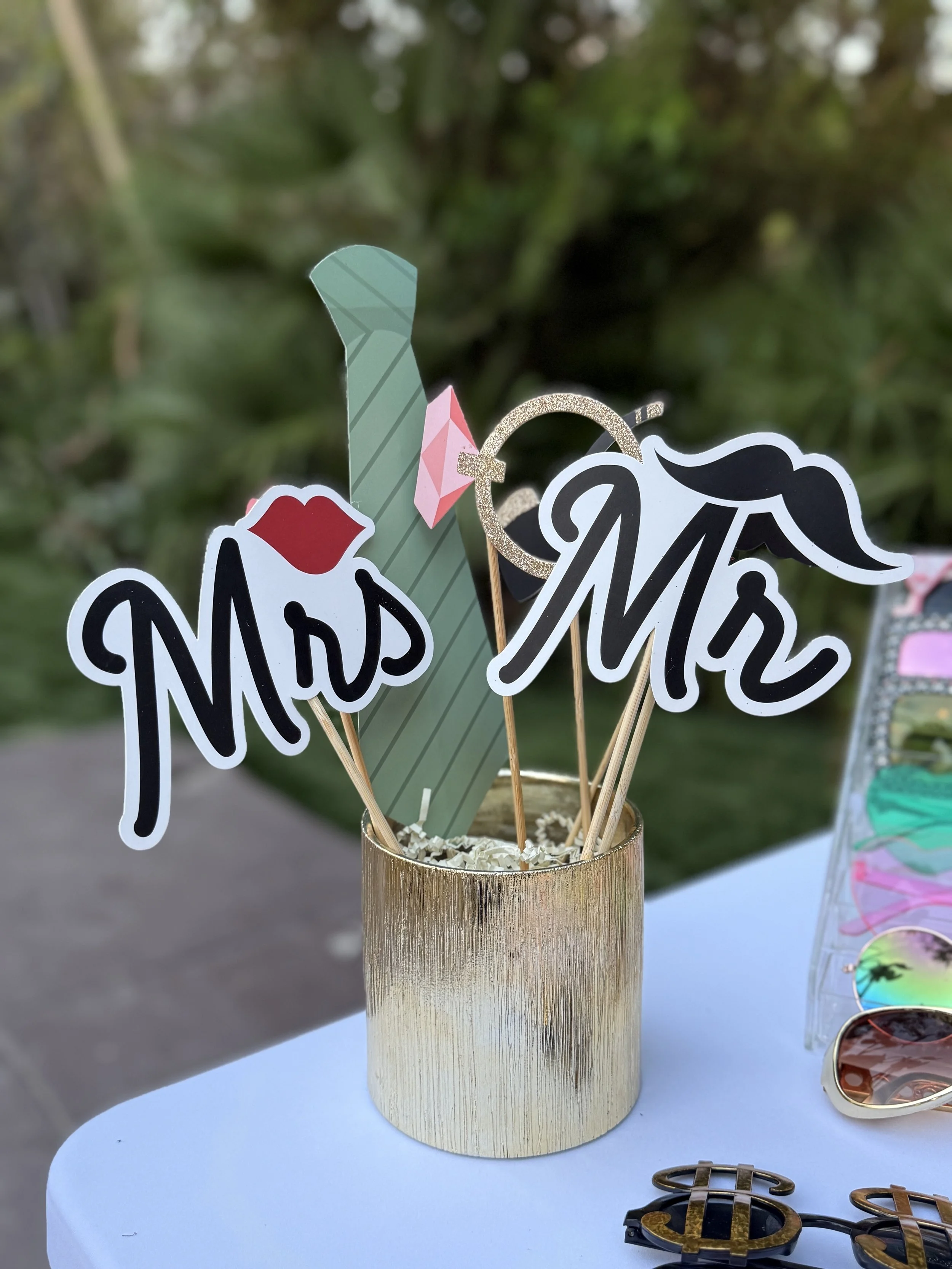 Mr & Mrs Stick Props (We also offer Mr & Mr or Mrs & Mrs)