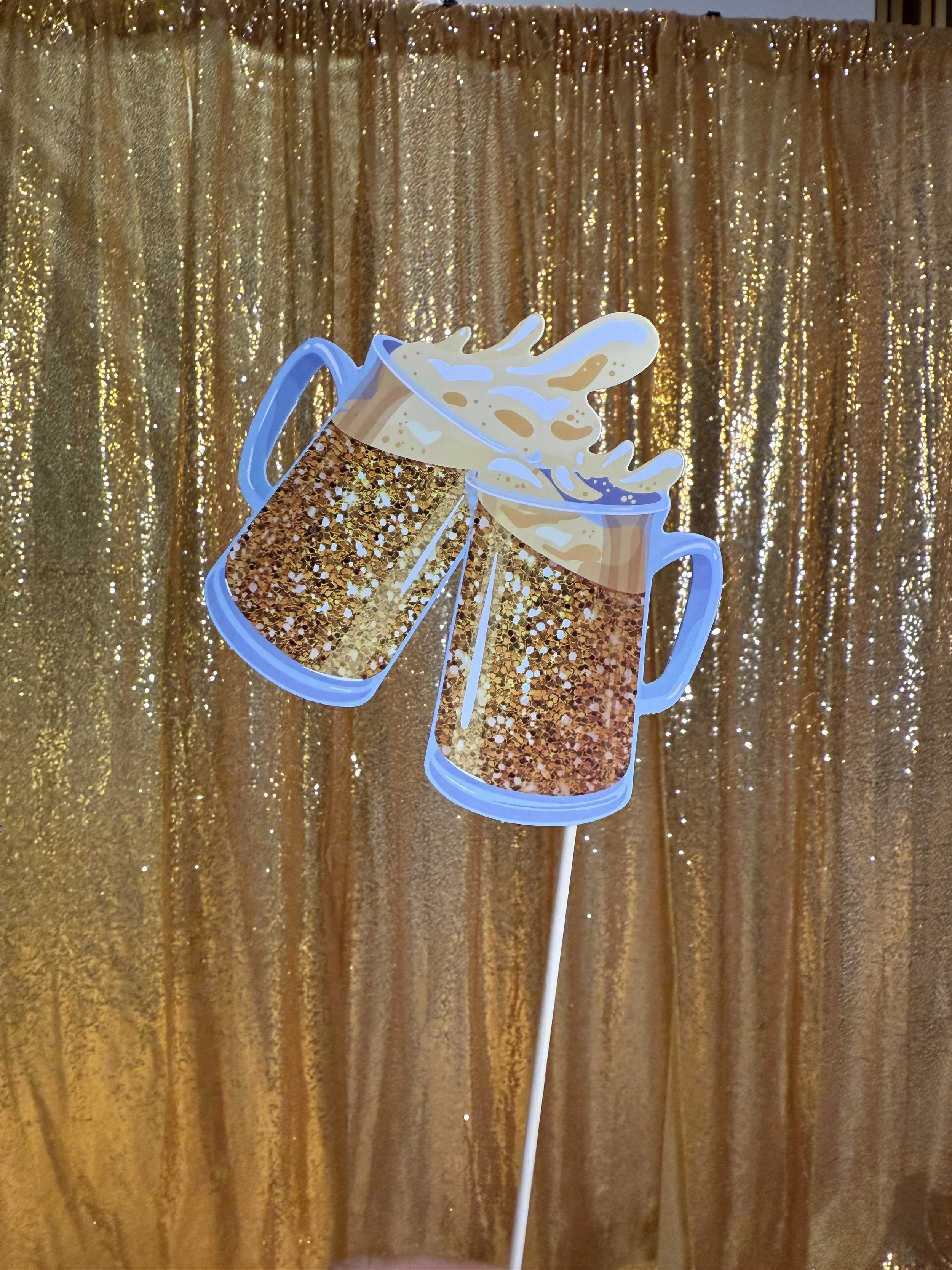 "Beers Cheers" Gold Stick Prop