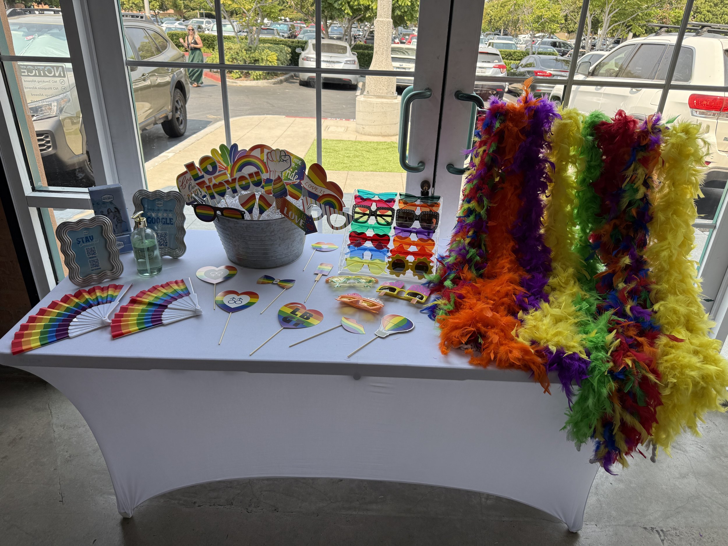 Pride Themed Prop Table