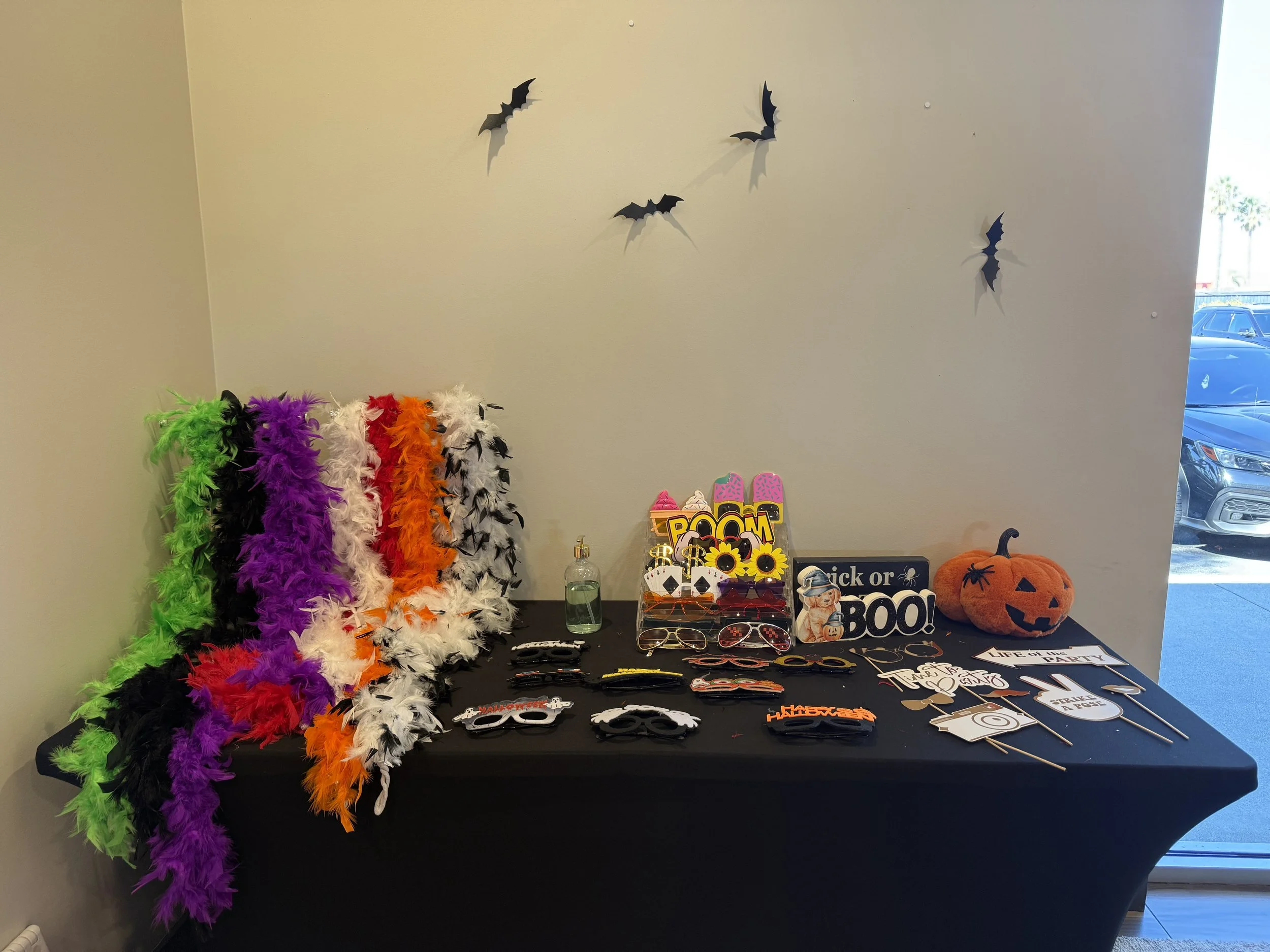 Halloween Prop Table at Palomar Station in San Marcos, CA