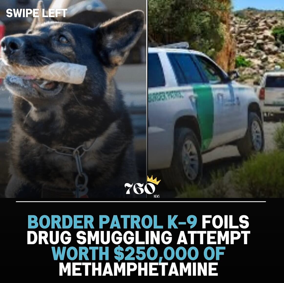 For the full story, please view my story or copy and paste the link below

Full story: https://www.760news.org/local-news/border-patrol-k-9-foils-drug-smuggling-attempt-worth-250000-of-methamphetamine

#BorderPatrol #DrugBust #LawEnforcement #K9Unit 